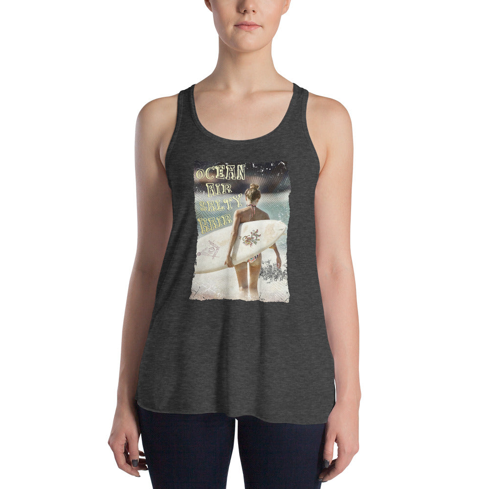 Ocean Hair Don't Care | Flowy Racerback Tank