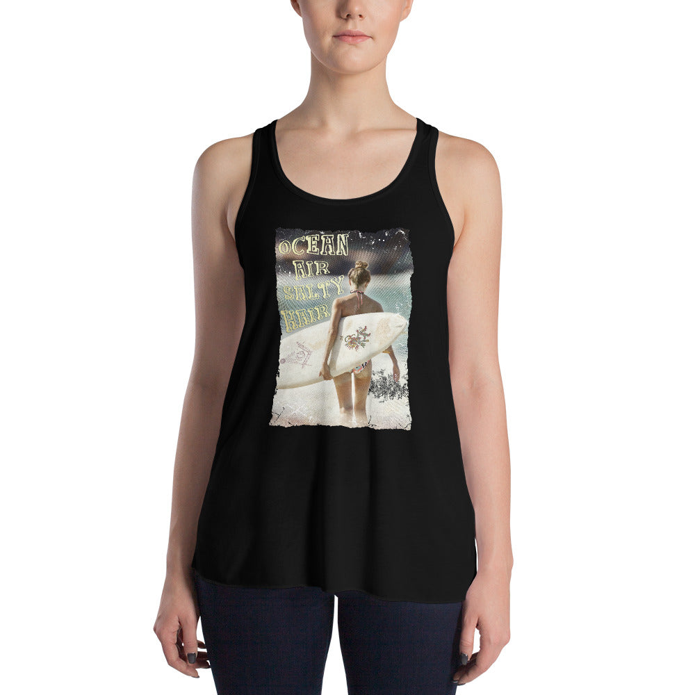 Ocean Hair Don't Care | Flowy Racerback Tank