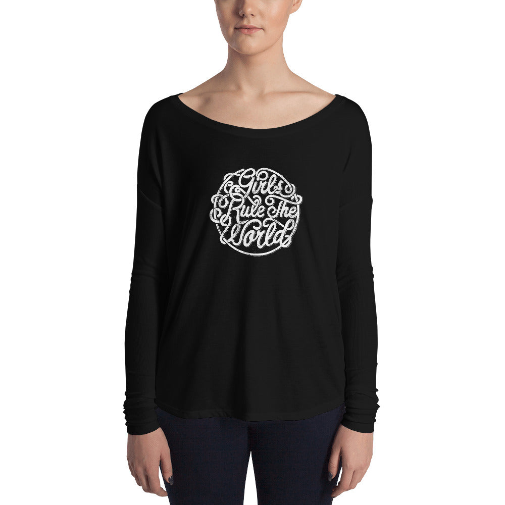 Girls Rule The World | Ladies' Long Sleeve Flowy Tee