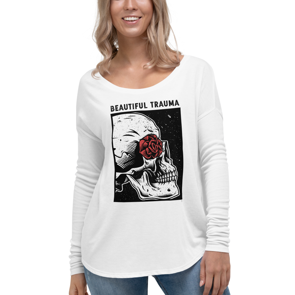 Beautiful Trauma | Ladies' Long Sleeve Flowy Tee