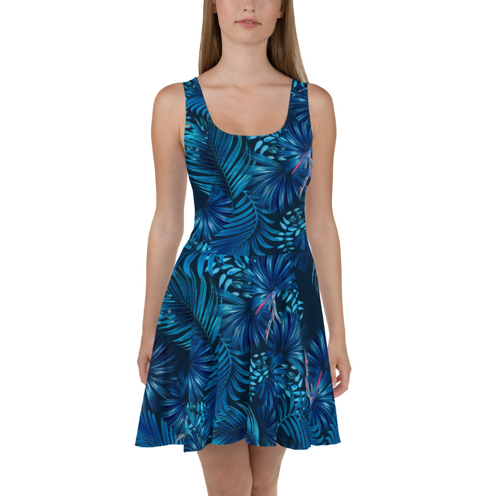 Foliage Blue | Skater Dress