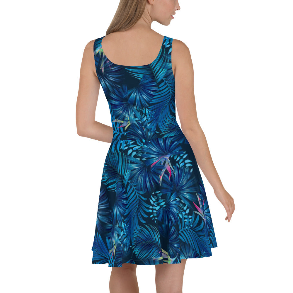 Foliage Blue | Skater Dress
