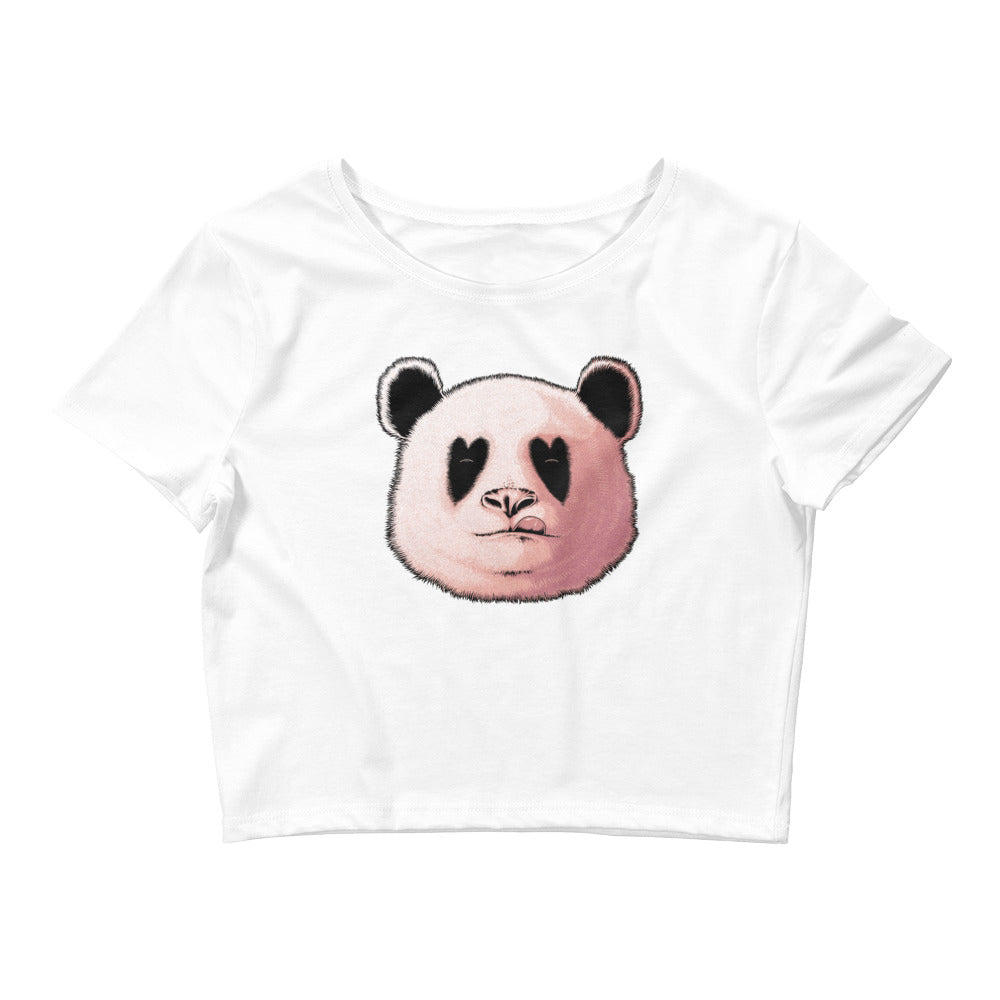 Panda In Love | Women’s Crop Top (White)